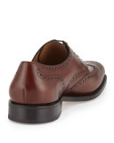 Nilsson Tramezza Calfskin Wing-Tip Brogued Oxford, Brown