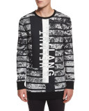 Logo Graphic Oversized Sweater, Black Multi