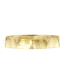 Hammered 18K Gold Bangle with Diamond Triangles