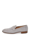 Suede Penny Loafer, Gray