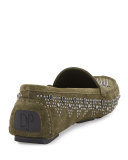 Uma Studded Suede Loafer, Pine