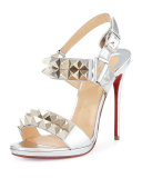 Miziggoo Spiked Two-Band Red Sole Sandal, Silver