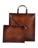 Edition Leather Tall Briefcase, Brown