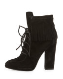 UMA LACE UP FRINGE BOOTIE