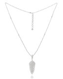 18K White Gold & Diamond Hinged Feather Pendant Necklace