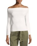 Fabia Off-the-Shoulder Ponte Top, Cream
