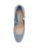 Pearly Suede Mary Jane Pump, Light Blue