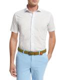 Flight Path Short-Sleeve Sport Shirt, Blue