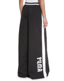 Kimono Tricot Track Pants, Black/White