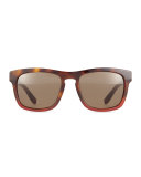 Tortoise Plastic Sunglasses, Havana Red