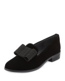 Atabow Velvet Bow Loafer, Black