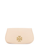 Britten Leather Flap Clutch Bag, Light Oak