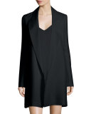 Russo Open-Front Long Jacket, Black