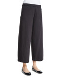 Easy Wide-Leg Ankle Pants, Black  