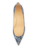 Pigalle Follies 55mm Patent Red Sole Pump, Navy/Black