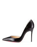 Iriza Patent Half d'Orsay Red Sole Pump, Black