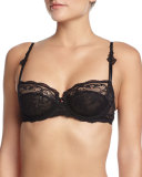 Precieux Tissage Lace Demi Bra, Noir