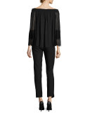 Marcia Slim-Fit Ankle Pants, Black