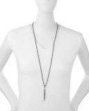 Silver Diamond Dagger Long Necklace