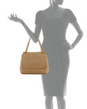 Sidekick Fine-Grain Leather Shoulder Bag, Khaki