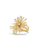 33mm 18K Gold Spray Ring with Diamonds, Size 7