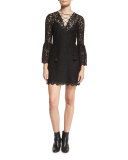 Megali Lace-Up Mini Dress
