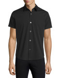Rammis Short-Sleeve Woven Shirt, Black