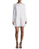 Jayne Lace-Inset Cocktail Dress, White