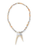 Long Necklace with Antler Pendant