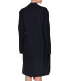 Pinstripe Removable-Cuff Duster Coat, Eclipse