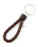 Men's Intrecciato Leather Loop Key Chain