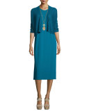 Sleeveless Round-Neck Jersey Shift Dress