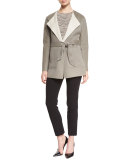 Belted Reversible Coat, Light Brown