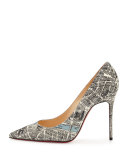 Decollete Paris Map 100mm Red Sole Pump, Multi