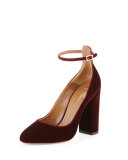 Alix Velvet 105mm Pump, Ruby Red
