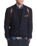 Twill Two-Button Sport Jacket, Navy