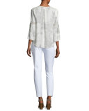 Alita Floral-Print Pintucked Blouse, Multi