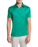 Solid Sateen Polo Shirt, Green