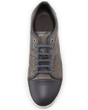 Men's Cap-Toe Python Low-Top Sneaker, Gray