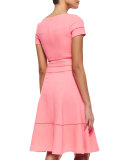 Hemstitched Fit-And-Flare Dress