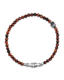 Men's Spiritual Beads Skull Bracelet with Red Tiger's Eye