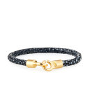 Men's Stingray Shagreen Bracelet, Black/Golden