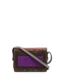 Pulce Matte Python Crossbody Bag, Turquoise/Pink/Purple