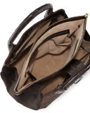 Cristina Large Ostrich Tote Bag, Brown