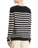 Engineer-Striped Textured Pullover