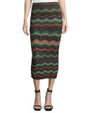 Ripple-Stitch Lurex® Convertible Tube Skirt, Black