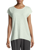 Long Cap-Sleeve Hemp Twist Top