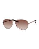 Metal Aviator Sunglasses, Brown