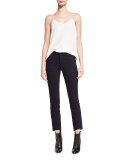 High-Waist Cropped Skinny Jeans, Indigo
