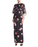 Gaby Floral-Print Column Gown 